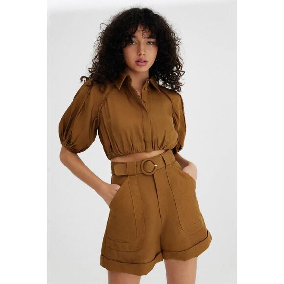 SIGNIFICANT OTHER NWT Aleksandra Top, Golden Olive size 4 MSRP $240 - Picture 1 of 15